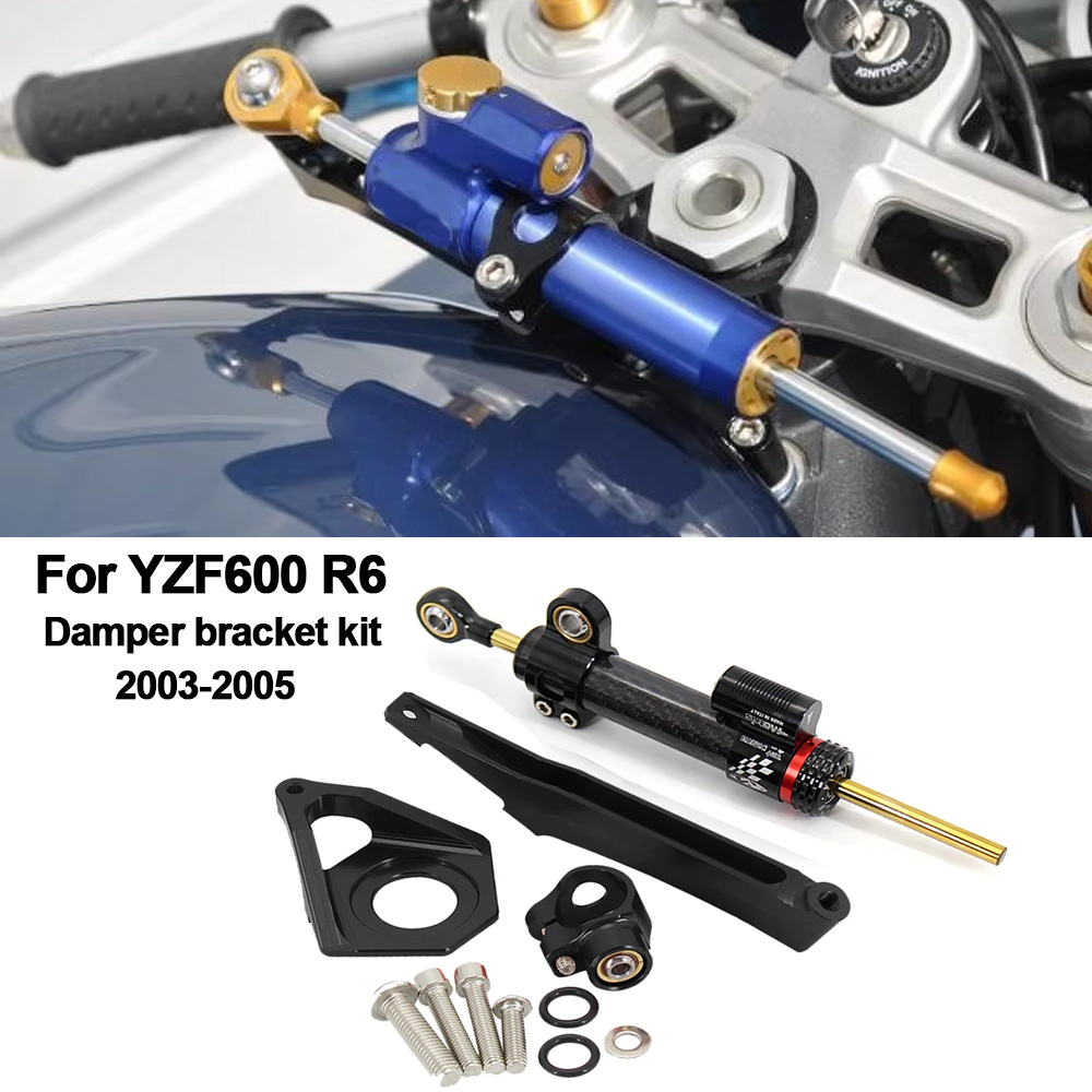 لياماها YZF600 R6 2003-2005 در - مراجعة Steering Damper Stabilizer Kit Cnc وسعره