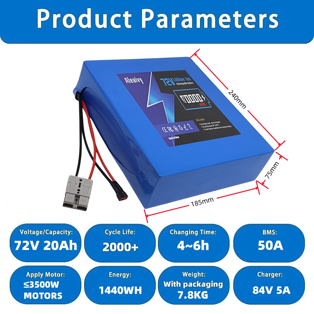 بطارية ليثيوم 72 فولت 20S4P 20 - مراجعة 72V 30Ah Lifepo4 Battery Pack وسعره